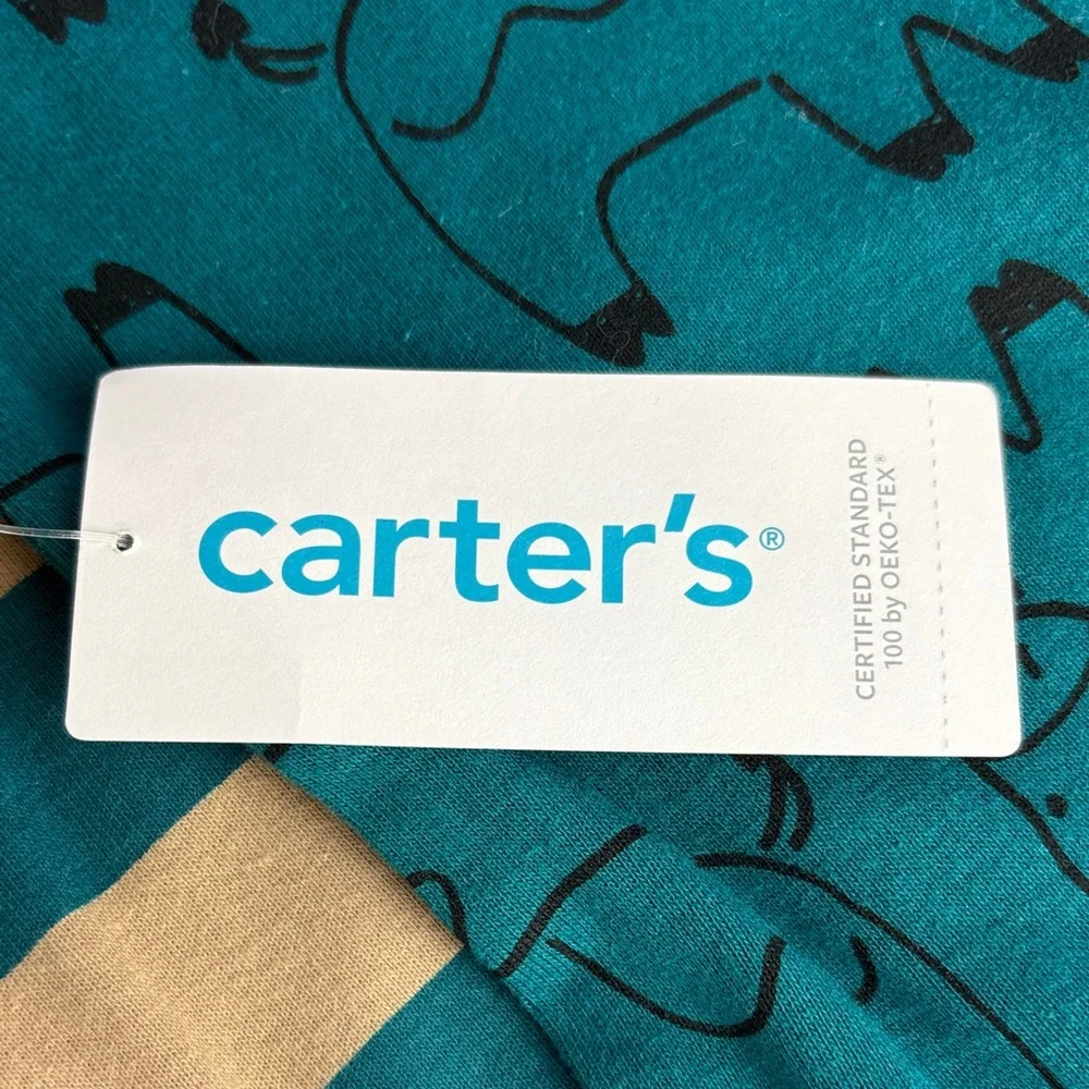 NWT 5 Piece Carter's Bodysuits Onesies Set - Teal, Blue, Mustard Koala Cow Pig